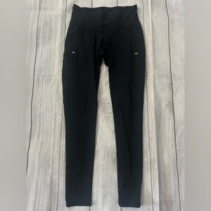 Athleta Black Zipper Tapered Ankle Athleisure Pants Leggings Size XS
